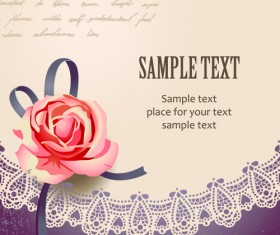 Elements of Vintage Romantic Roses Cards vector 01