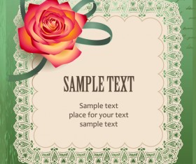 Elements of Vintage Romantic Roses Cards vector 03