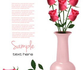 Set of Pretty rose elements vector 01
