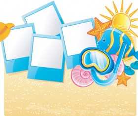 Set of Summer holidays elements vector background 01