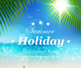 Set of Summer holidays elements vector background 05