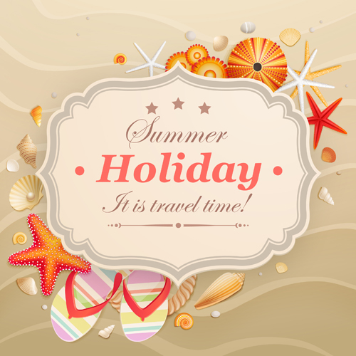 Set of Summer holidays elements vector background 08