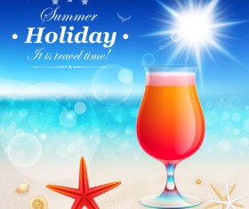 Set of Summer holidays elements vector background 09