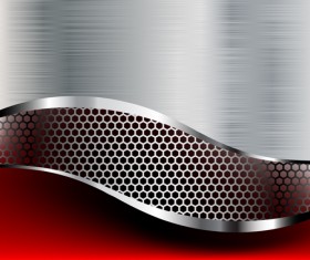 Set of Metal elements vector background art 01