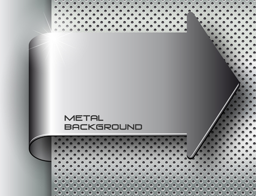Set of Metal elements vector background art 02