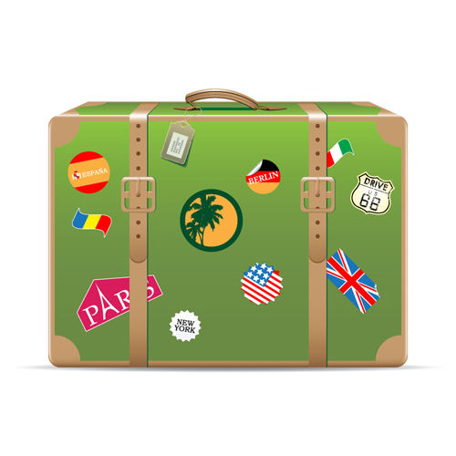 Set of Travel bags Illustration vector 05 free download
