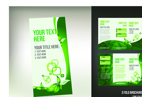 Set of Tri fold business brochure cover vector 09