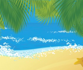 Elements of Tropical Beach background vector art 01