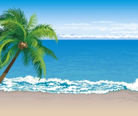 Elements of Tropical Beach background vector art 04
