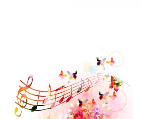 Vector Butterflies and flower background art 05