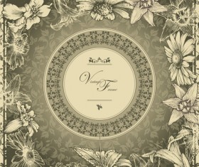 Elements of Vintage Style vector backgrounds 02