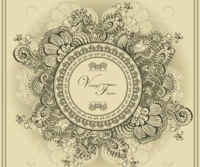 Elements of Vintage Style vector backgrounds 04