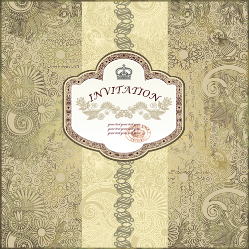 Elements of Vintage Style vector backgrounds 05