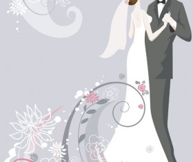 Set of Romantic Wedding vector background 01