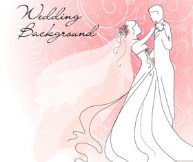 Set of Romantic Wedding vector background 02