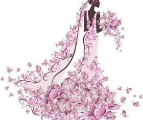 Set of Romantic Wedding vector background 05