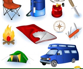 Set of active recreation elements vector 01