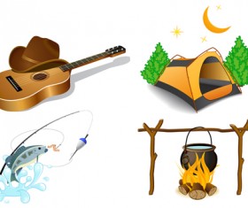 Set of active recreation elements vector 02