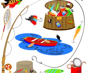 Set of active recreation elements vector 05