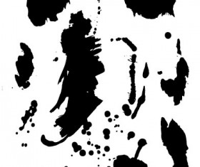 Elements of ink splatters vector background 08