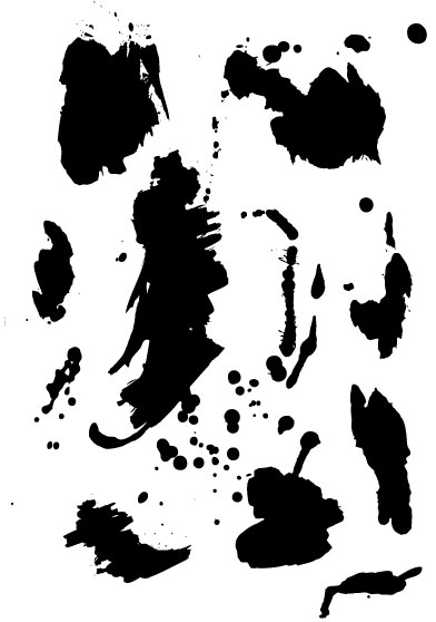 Elements of ink splatters vector background 08