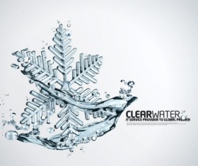 creative Water elements Snowflake Layered PSD