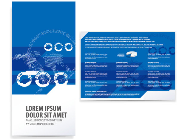 Set of Tri fold business brochure cover vector 02