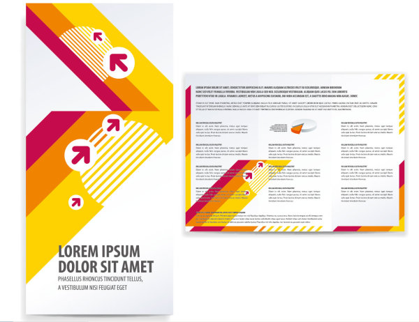 Set of Tri fold business brochure cover vector 03