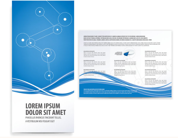 Set of Tri fold business brochure cover vector 04