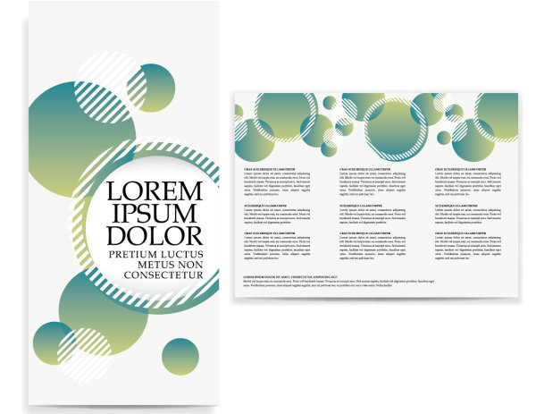 Set of Tri fold business brochure cover vector 05