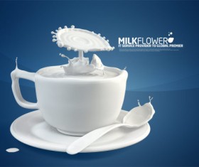 milk advertising design creative PSD template