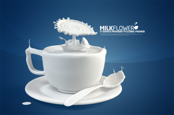 milk advertising design creative PSD template