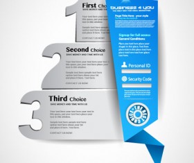 Set of Origami web design elements vector 03