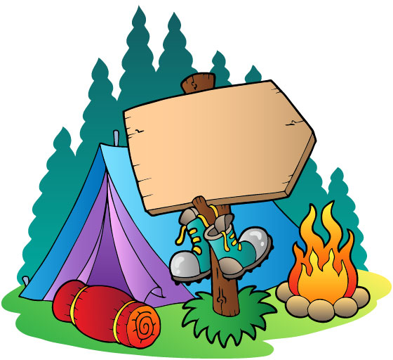 Cartoon summer camp elements Illustration vector 03