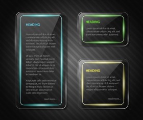 black glass frames vector background 02