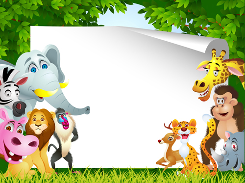 Set of Cartoon Animal Paradise vector 03 free download
