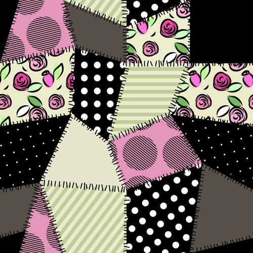 Set of Fabric patterns vector 01