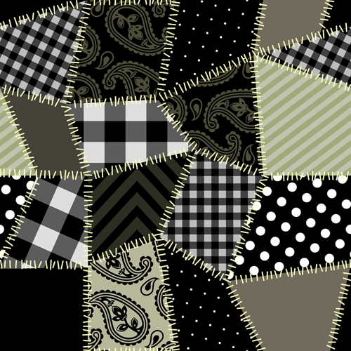 Set of Fabric patterns vector 02