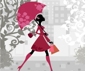 Set of floral Girls elements vector 03