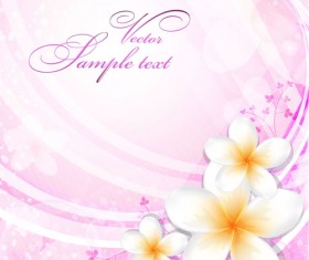 Set of with Flowers elements background vector 04