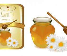 Elements of Honey and Bees vector set 03