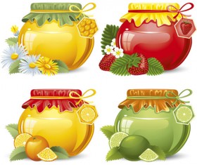 Elements of Honey and Bees vector set 05