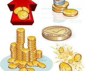 Set vector of financial elements icon 01