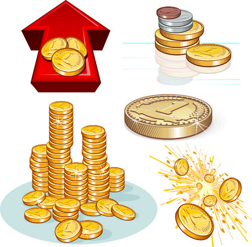 Set vector of financial elements icon 01