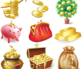 Set vector of financial elements icon 03