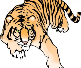Set of tiger elements vector 01
