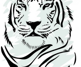 Set of tiger elements vector 02