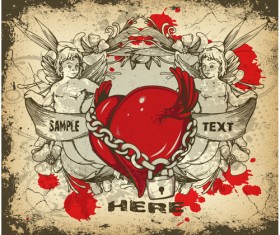 Angel and love elements vector background 03