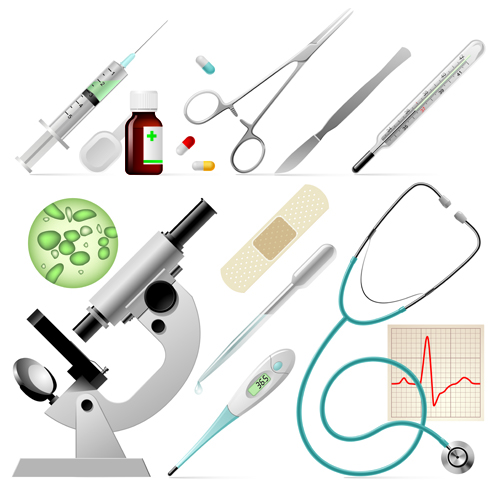 Medical elements vector collection 01