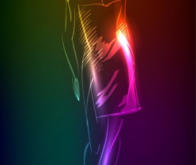 Stylish Neon woman vector art 04